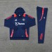 24/25 Manchester United M-U Navy Blue Hooded Edition Classic Jacket Training Suit (Sweatshirt+Pant)-8828489
