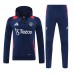 24/25 Manchester United M-U Navy Blue Hooded Edition Classic Jacket Training Suit (Sweatshirt+Pant)-8828489
