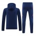 24/25 Manchester United M-U Navy Blue Hooded Edition Classic Jacket Training Suit (Sweatshirt+Pant)-8828489