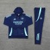 24/25 Arsenal Navy Blue Hooded Edition Classic Jacket Training Suit (Sweatshirt+Pant)-3041631