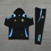 2024 Argentina Black Hooded Edition Classic Jacket Training Suit (Sweatshirt+Pant)-6800938