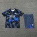 24/25 Inter Milan Gray Blue Training Jersey Kit short Sleeve (Shirt + Short)-1880188