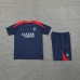 24/25 Paris Saint-Germain PSG Navy Blue Training Jersey Kit short Sleeve (Shirt + Short)-1333935