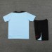 24/25 Barcelona Blue Training Jersey Kit short Sleeve (Shirt + Short)-9424375