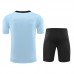 24/25 Barcelona Blue Training Jersey Kit short Sleeve (Shirt + Short)-9424375