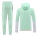 2 Piece Hooded Sweatshirt Long pants Green White Autumn Casual Clothes (Top+Pant)-7207490