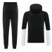 2 Piece Hooded Sweatshirt Long pants Black White Autumn Casual Clothes (Top+Pant)-121716