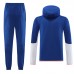 2 Piece Hooded Sweatshirt Long pants Blue White Autumn Casual Clothes (Top+Pant)-4442631