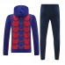 24/25 Barcelona Navy Blue Red Hodded Edition Classic Jacket Training Suit (Top+Pant)-6437922