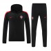 2024 Portugal Navy Blue Red Hodded Edition Classic Jacket Training Suit (Top+Pant)-3499997