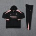 24/25 Paris Saint-Germain PSG Black Hodded Edition Classic Jacket Training Suit (Top+Pant)-7966288