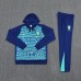 2024 Brazil Navy Blue Hodded Edition Classic Jacket Training Suit (Top+Pant)-3118005