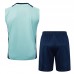 24/25 Manchester United M-U Light Green Training jersey Kit Sleeveless Vest (Vest + Short)-8766296