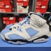 Retro AIR JORDAN 6 AJ6 UNC Basketball Shoes-White/Blue-9417468