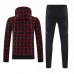 24/25 Manchester United M-U Red Black Hooded Edition Classic Jacket Training Suit (Top+Pant)-1270196