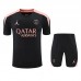 24/25 Paris Saint-Germain PSG Black Training Jersey Kit short Sleeve (Shirt + Short)-6284213