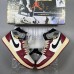 Air Jordan 1 AJ1 High Running Shoes-White/Wine Red-3760289