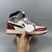 Air Jordan 1 AJ1 High Running Shoes-White/Wine Red-3760289