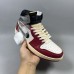 Air Jordan 1 AJ1 High Running Shoes-White/Wine Red-3760289