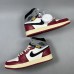 Air Jordan 1 AJ1 High Running Shoes-White/Wine Red-3760289