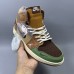Air Jordan 1 AJ1 High Running Shoes-Brown/Green-7046803