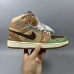 Air Jordan 1 AJ1 High Running Shoes-Brown/Green-7046803