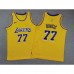 NBA Kids Los Angeles Lakers DONCIC #77 Yellow NBA Kids Jersey-1202027