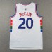 2025 Philadelphia 76ers McCAIN #20 White NBA Jersey-1128930