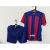 STOCK CLEARANCE [SIZE 28] 23/24 Kids Barcelona Home Red Blue Jersey Kit short sleeve (Shirt + Short)-6709974