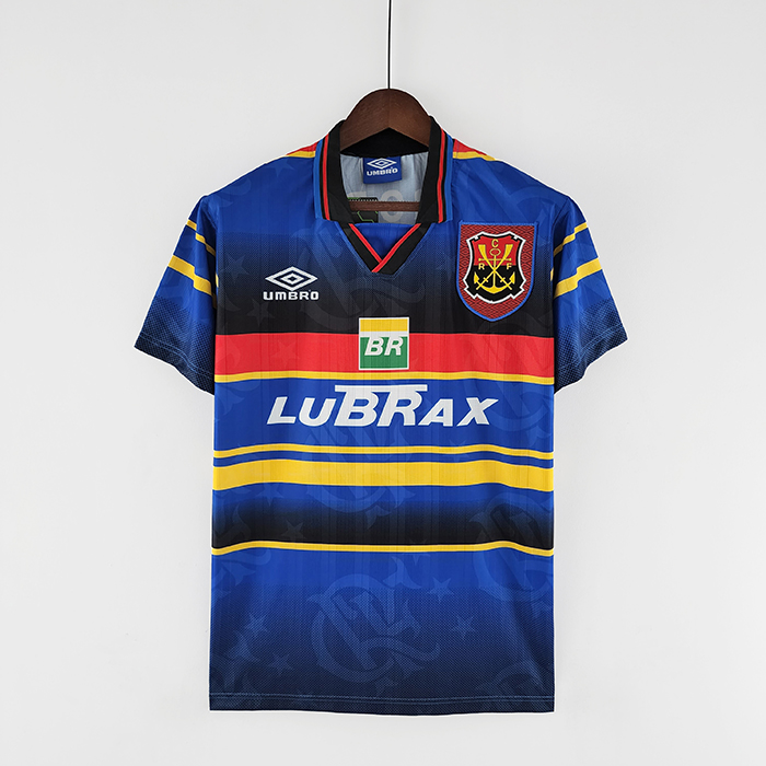 Retro 1995 flamengo third away Blue Red Jersey short sleeve-4225401