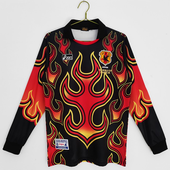 Retro 1998 Japan Red Black Jersey Kit Long sleeve-228722