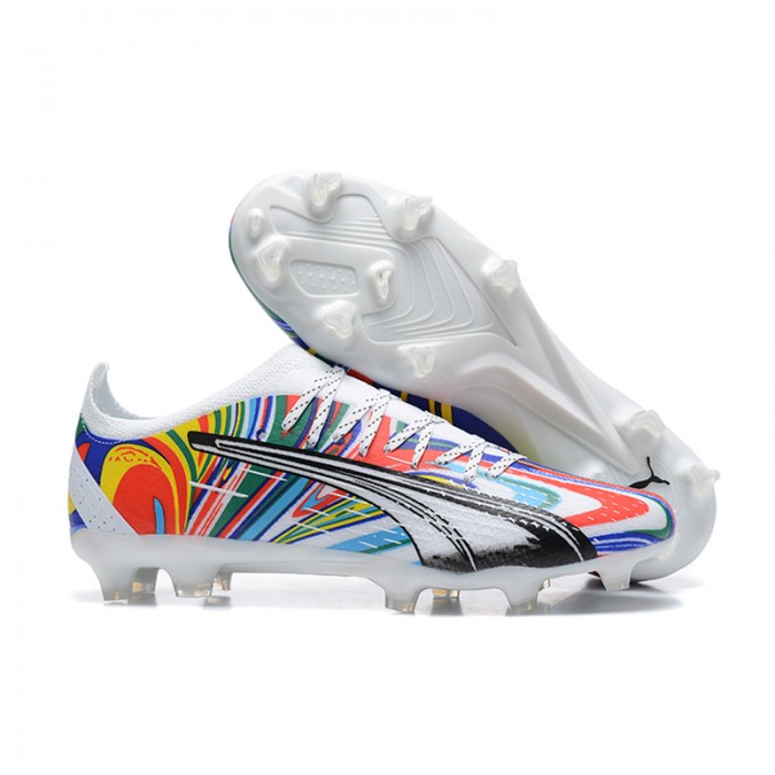 2022 World Cup Ultra Ultimate FG Soccer Shoes-White/Rainbow-6130812