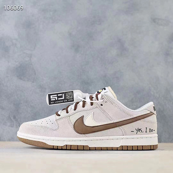 SB Dunk Low Custom "Yes I Do" Running Shoes-Gray/Brown-3899223