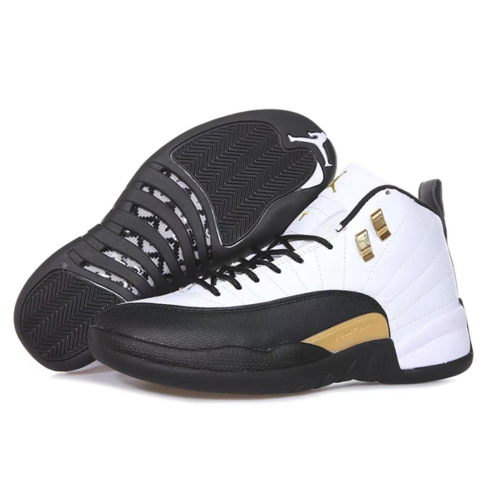 Air Jordan 12 AJ12 High Basketball Shoes-White/Black-8382667