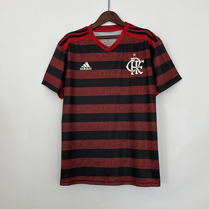 Retro 19/20 Flamengo home Black Red Jersey Kit short sleeve-4320264