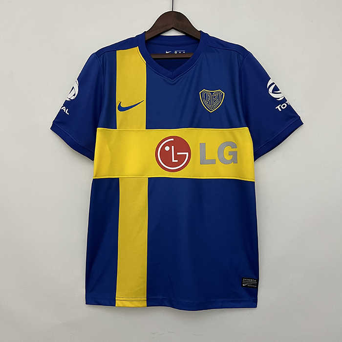 Retro 09/10 Boca Juniors Special Edition Home Navy Blue Yellow Jersey Kit short sleeve-9012451