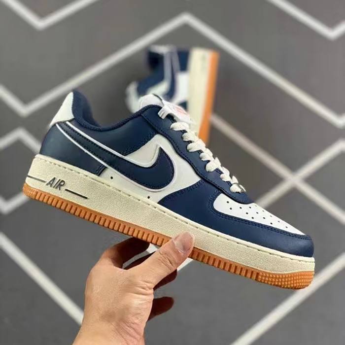 Air Force 1'07 LV8 College Pack Midnight Navy Running Shoes-White/Navy Blue-2550542