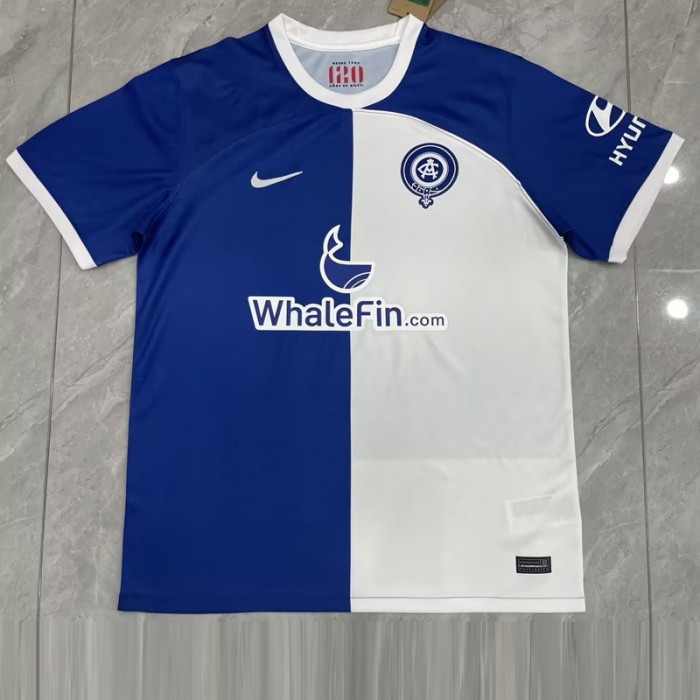 Atletico Madrid The 120th anniversary edition White Blue Jersey Kit short sleeve-2021802