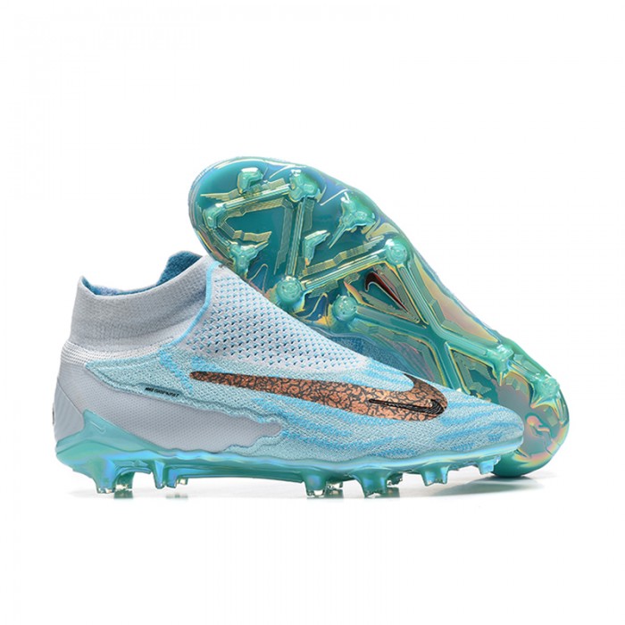 Phantom GX Elite FG High Soccer Shoes-Blue/Gray-5691458