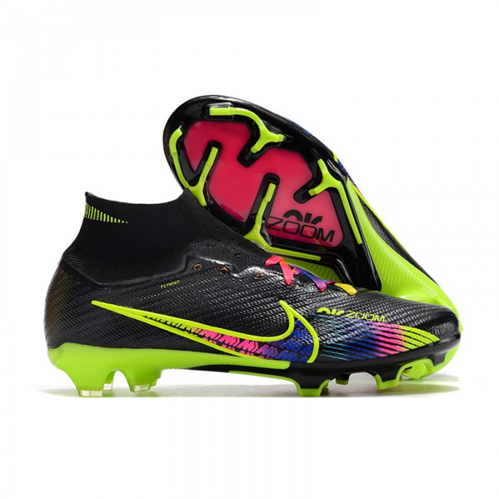 Air Zoom Mercurial Superfly IX Elite FG High Soccer Shoes-Black/Green-4259540