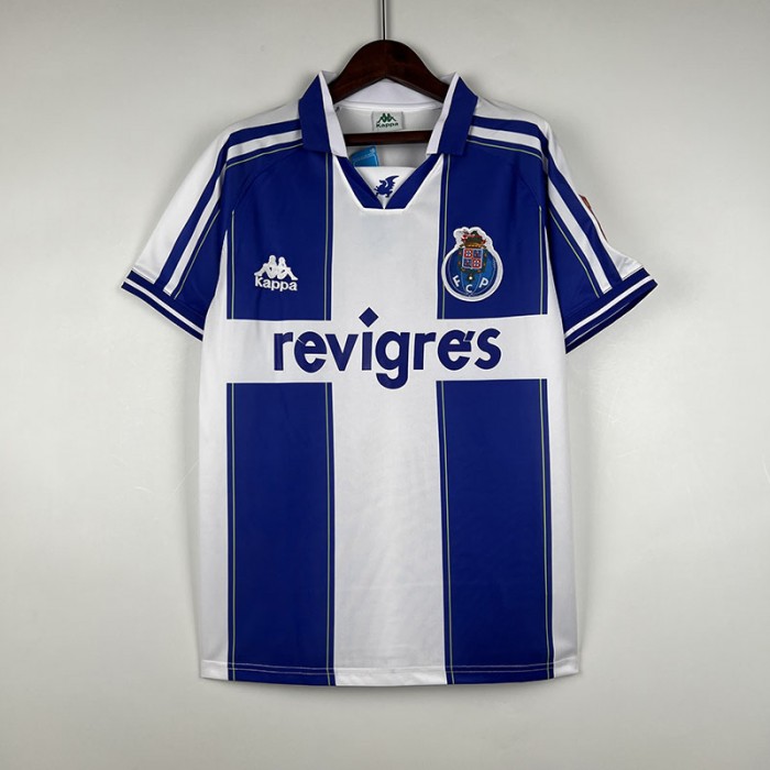 Retro Porto 98/99 Home White Blue Jersey Kit short sleeve-6743793