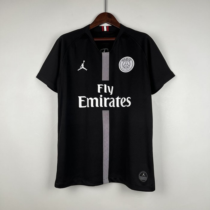 Retro 18/19 Paris Saint-Germain PSG Black Jersey Kit short sleeve-2247724