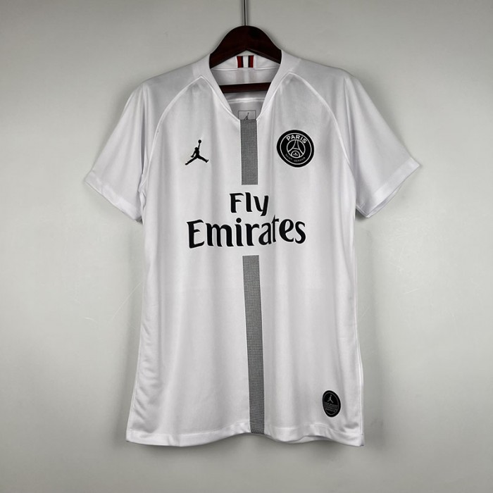 Retro 18/19 Paris Saint-Germain PSG White Jersey Kit short sleeve-2393435
