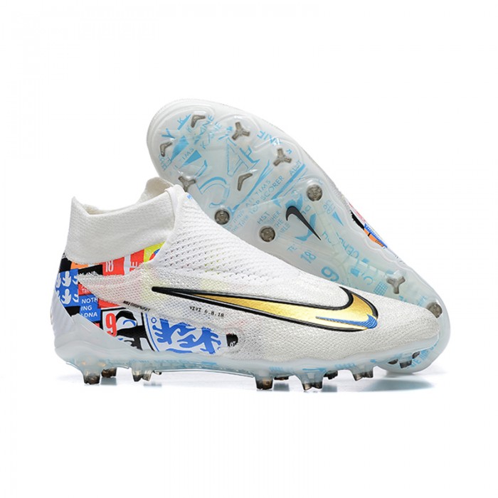 Phantom GX Elite FG High Soccer Shoes-White/Gold-6266385