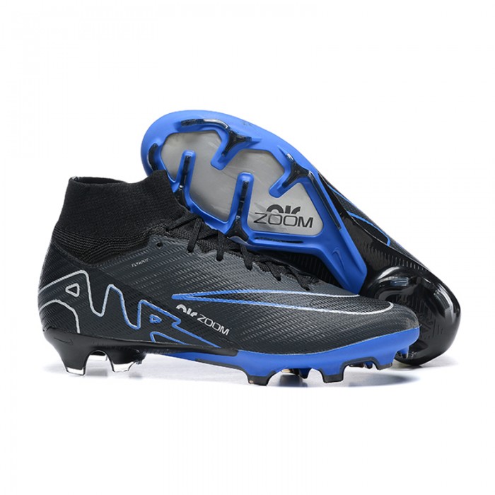 Air Zoom Mercurial Superfly IX Elite FG High Soccer Shoes-Black/Blue-7454387