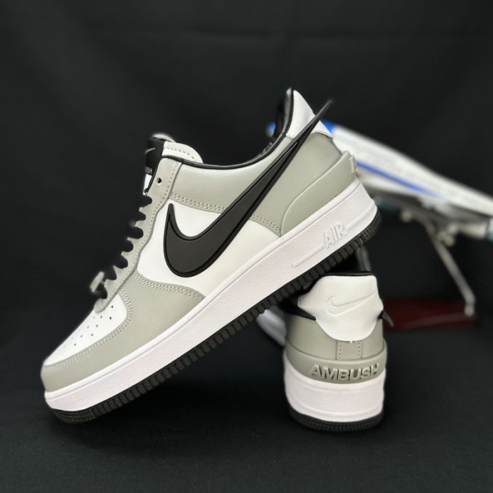 Air Force 1 Big Swoosh Running Shoes-White/Gray-5196017