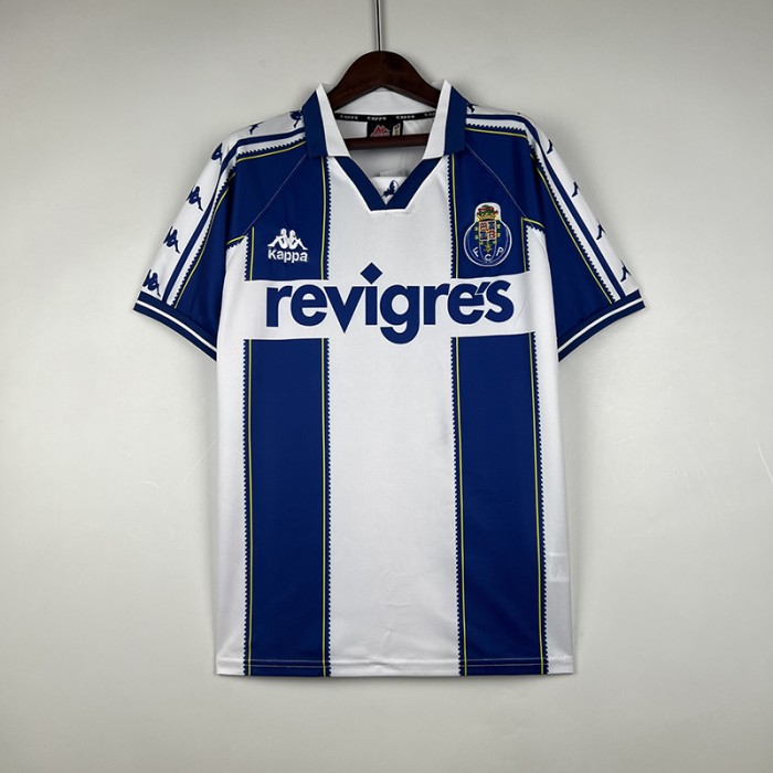 Retro 97/99 Porto Home White Blue Jersey Kit short sleeve-7529340