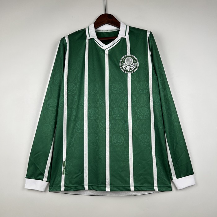 Retro 1993 Palmeiras Home Green White Jersey Kit Long Sleeve-4245029
