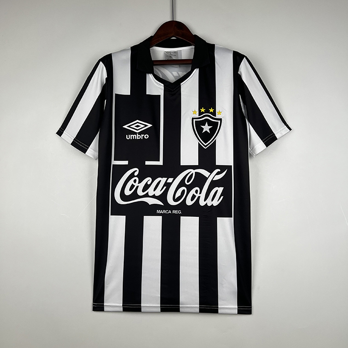 Retro 1992 Botafogo Home Black White Jersey version short sleeve-4477710