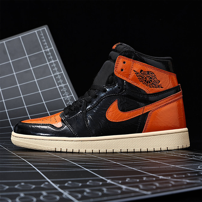 Air Jordan Retro High Og Shattered Backboard 3.0 Running Shoes-Black/Orange-9232040